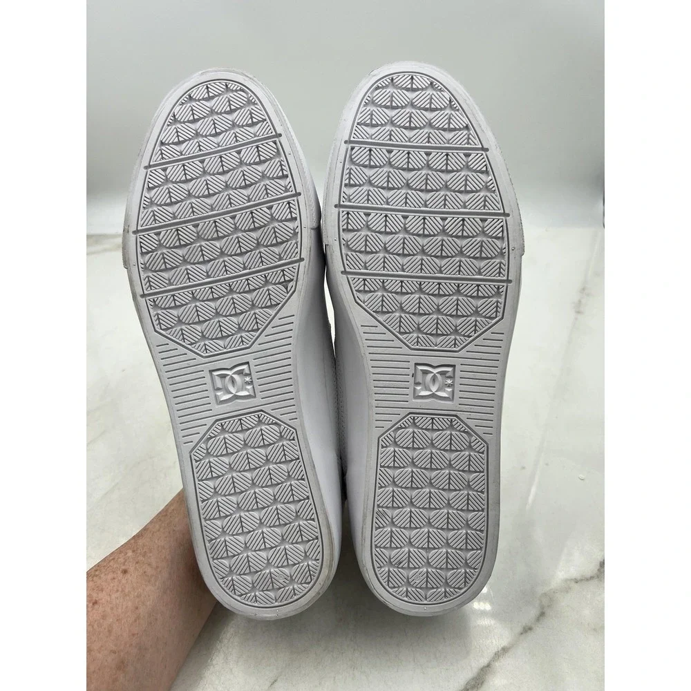 DC Shoes Mens 11.5 Anvil White Leather Low Top Skate Sneakers ADYS300257